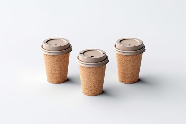 プラスチック製のコーヒーカップミニマリストの背景に空のカップを模する