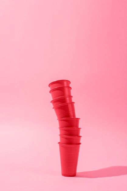 Photo plastic coffee cup tower