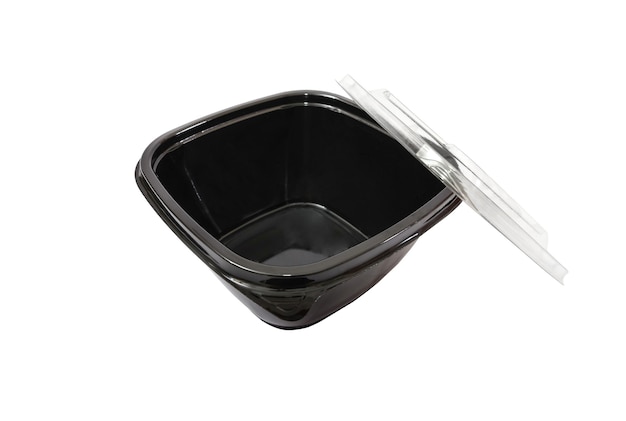 Plastic container isolated on a white background Disposable tray