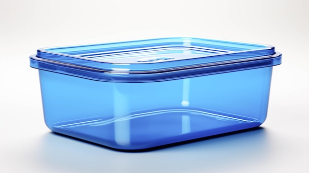 Plastic container on white background