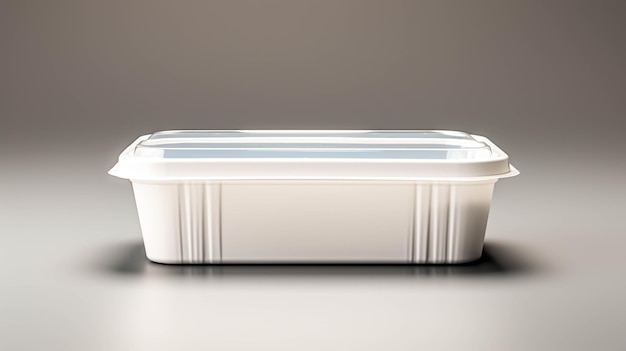 Plastic container on white background