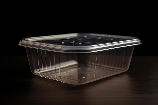 A plastic container with a clear lid and the number 1 on it.