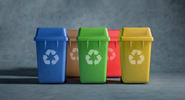 Plastic containers for garbage of different types