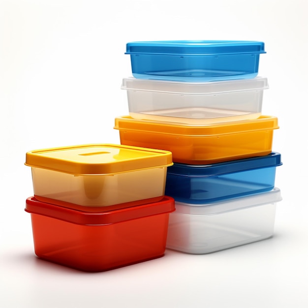 Photo plastic containers with white background high quali