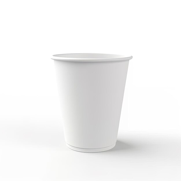 Plastic cup mockup on white background with space for copy