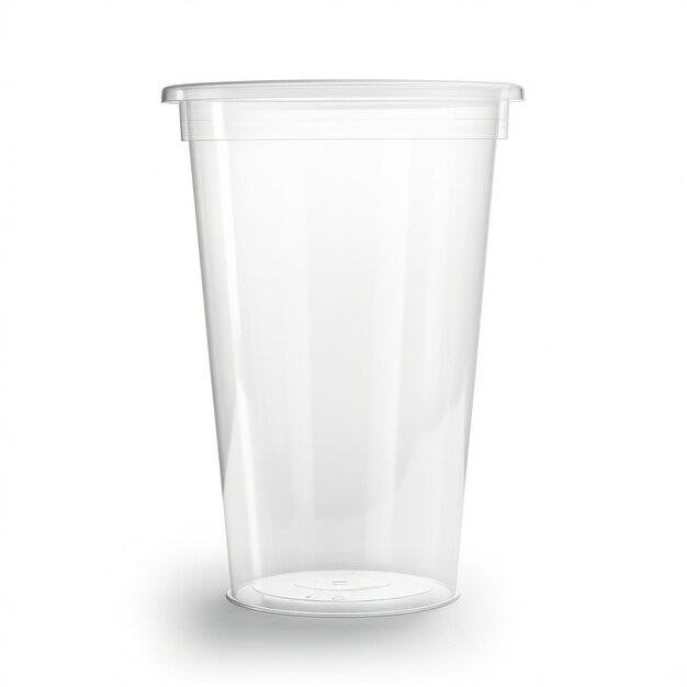 Plastic cup on a white background