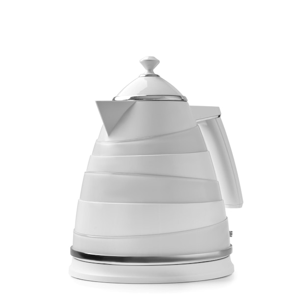 Plastic electric kettle isolated on white background