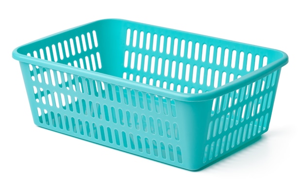 Plastic empty basket isolated on white background