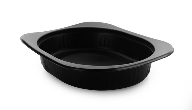 Photo plastic empty bowl on white background