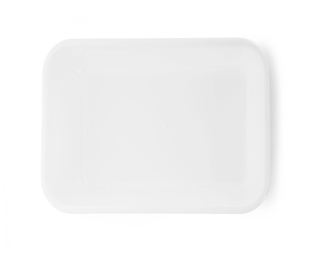 Photo plastic empty bowl on white background