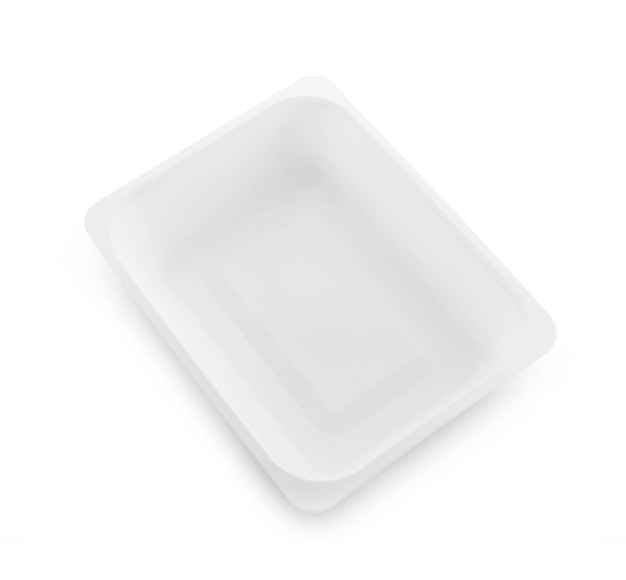 plastic empty bowl on white background