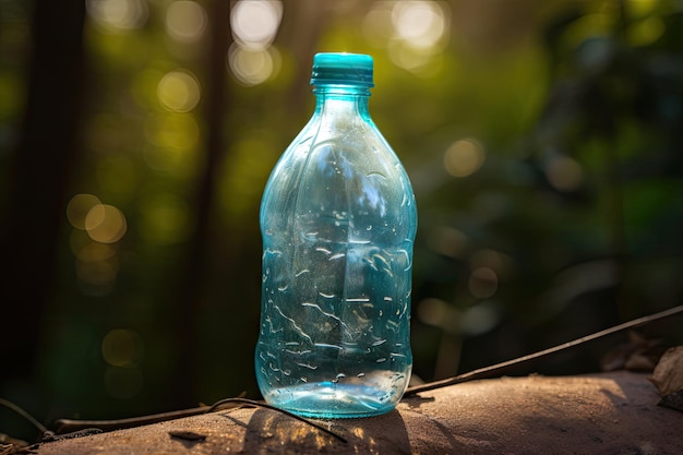 Plastic fles gemaakt van gerecyclede materialen klaar voor hergebruik