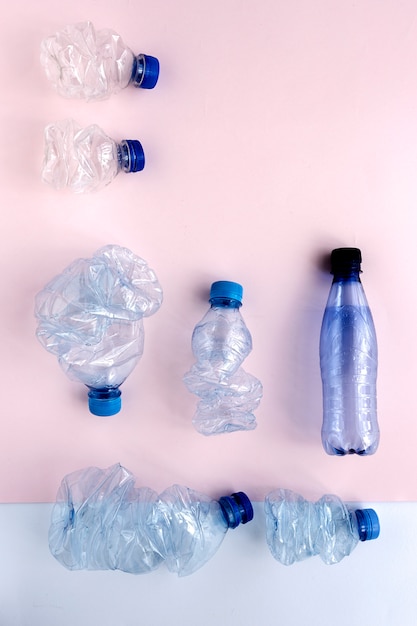 Plastic flessen om te recycleren, Knolling-concept