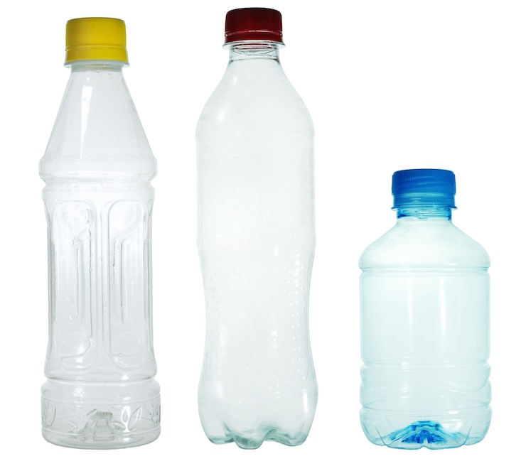 Foto plastic flessen water. wanneer het kan worden gerecycled.