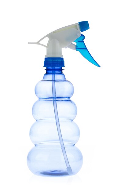 Foto plastic flessennevel die op witte achtergrond wordt geïsoleerd