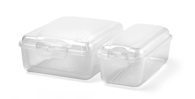 Photo plastic food box isolated