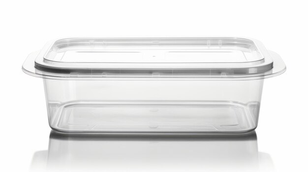 Plastic Food Container on White Background