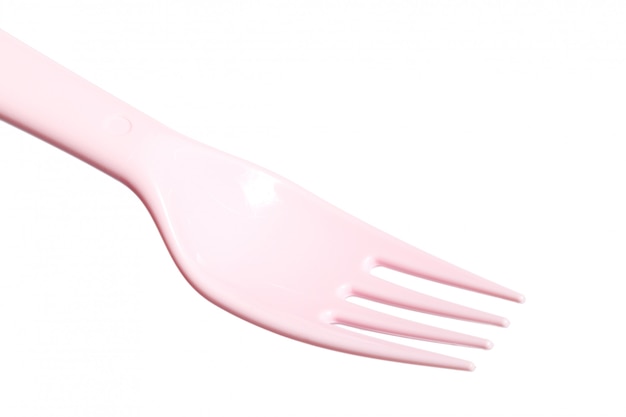 Plastic fork isolated on a white background