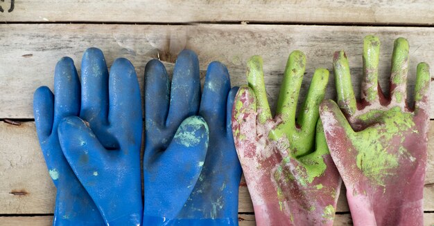 Photo plastic gloves.