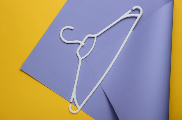 Photo plastic hanger on colored paper