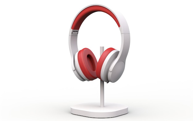 plastic headphone 3d on white background