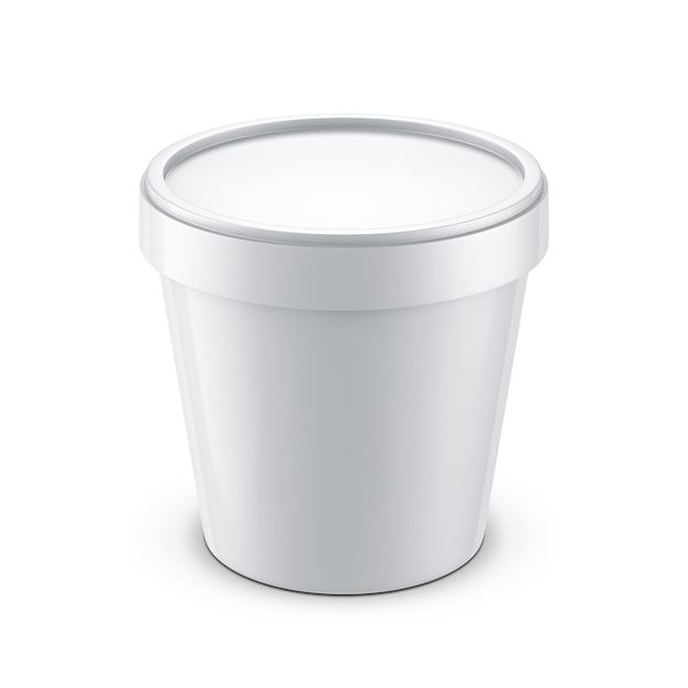 Foto imballaggio di plastica per gelato mockup container rendering 3d