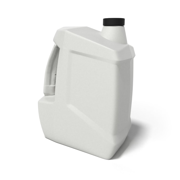 Plastic jerrycan voor motorolie 3d render geïsoleerd op wit