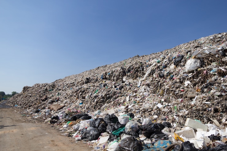 Photo plastic junk yard