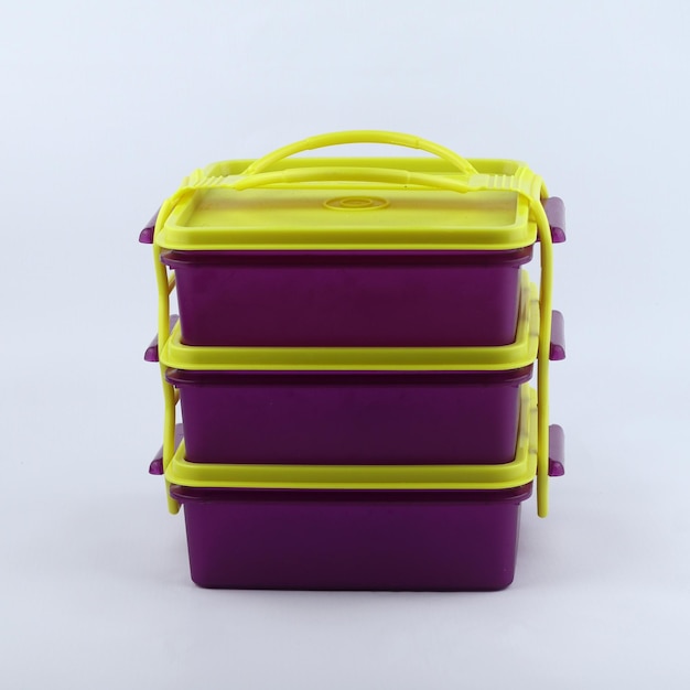 plastic lunch box isolated on a white background