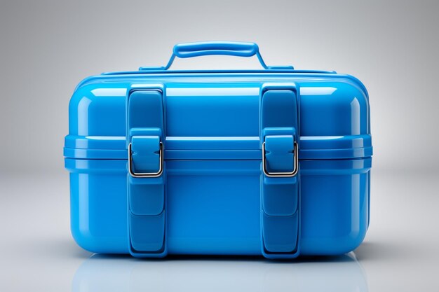 Plastic lunch box on white background