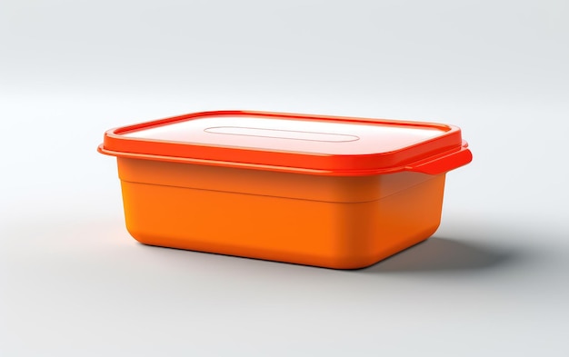 Plastic lunchbox kijken 3D op witte achtergrond