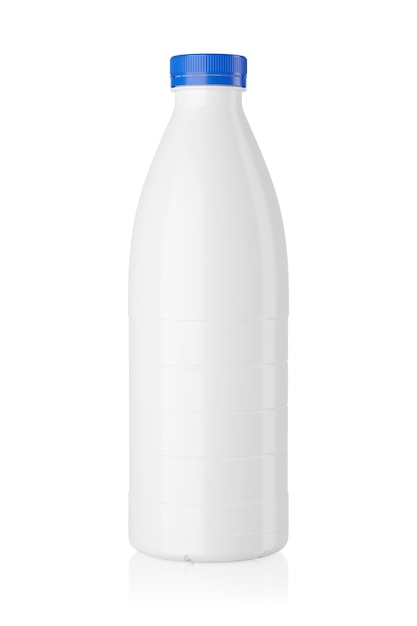 흰색 3d 렌더링에 격리된 플라스틱 우유 병 모형