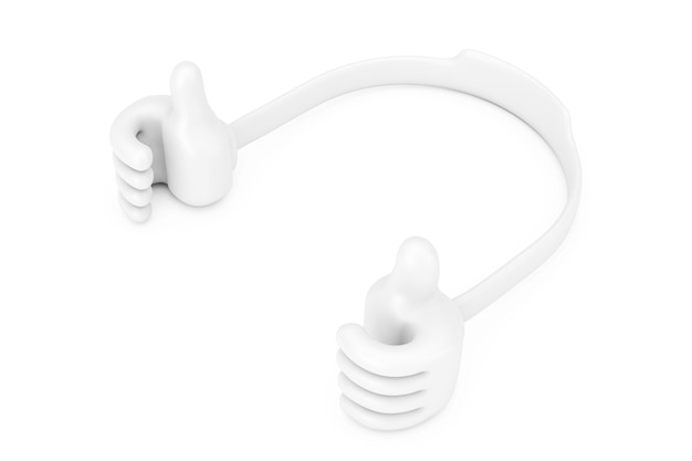 Plastic Mobile Phone Holder as Hands on a white background. 3d Rendering.