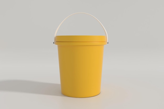 Plastic paint bucket container packaging mockup