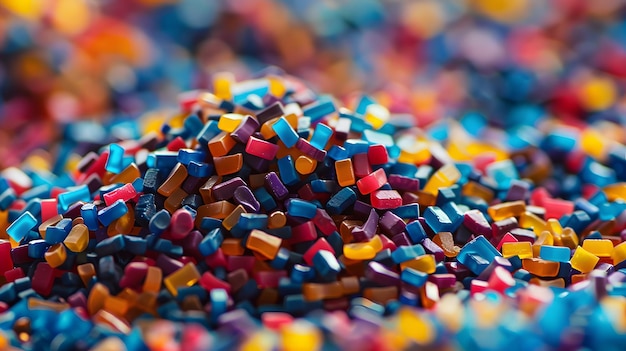 Plastic pellets Background Closeup Plastic granules Polymer plastic beads resin polymer