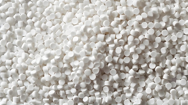 Foto pellets di plastica sfondio closeup granuli di plastica polimero perle di plastica polimero di resina