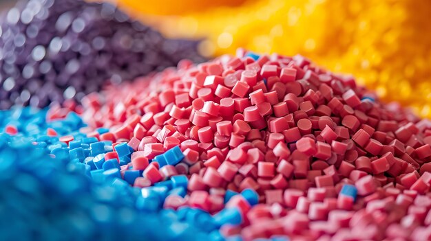 Plastic pellets Background Closeup Plastic granules Polymer plastic beads resin polymer