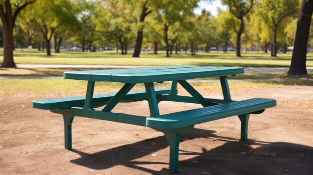 Plastic picknicktafel in het park