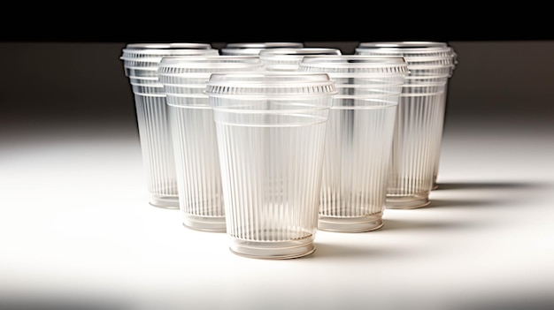 Foto plastic pla compostable cup on white background