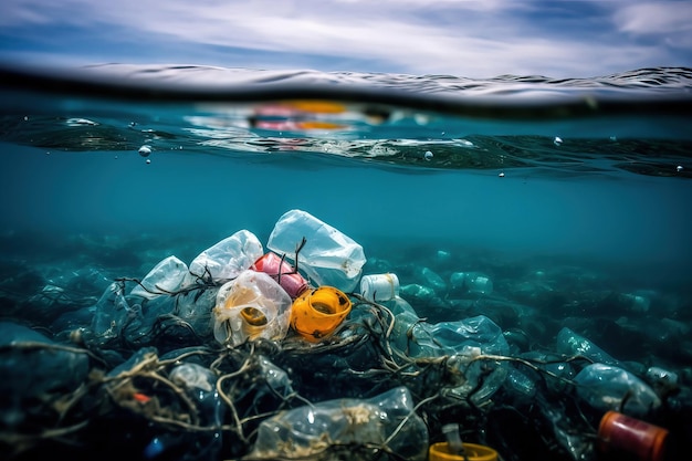 Plastic Pollution Environmental Impact on Marine Ecosystems Generative AI
