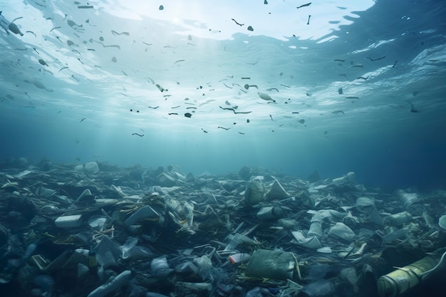 Plastic pollution in the ocean harming marine life