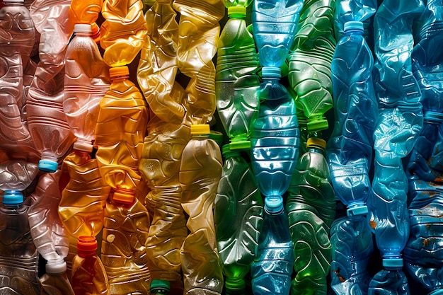 Foto plastic pollution onthulde een collage van overmatig afval gemaakt met generative ai-technologie
