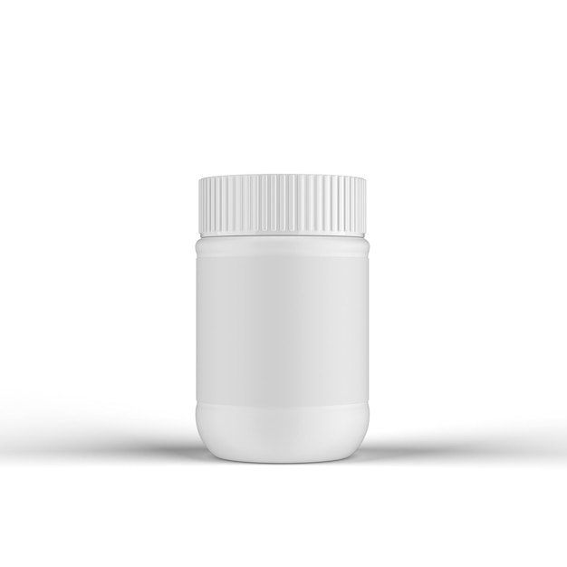 Plastic Protein Jar on white background