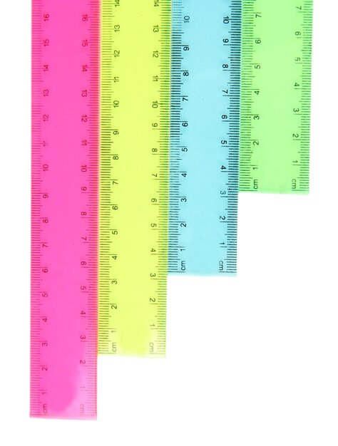 Plastic rulers isolated on white