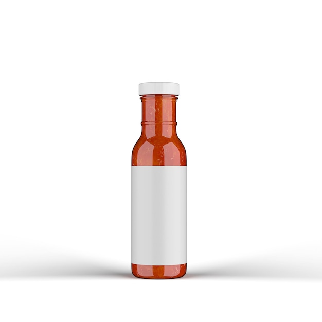 Photo plastic sauce bottle 3d rendering