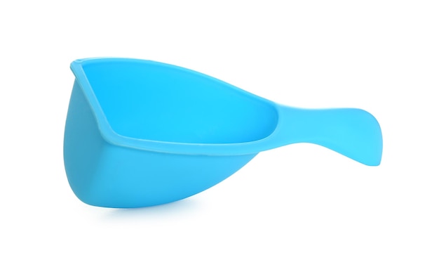 Plastic scoop on white background Laundry day