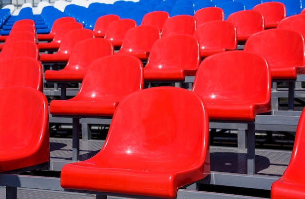 Plastic seats on stadium