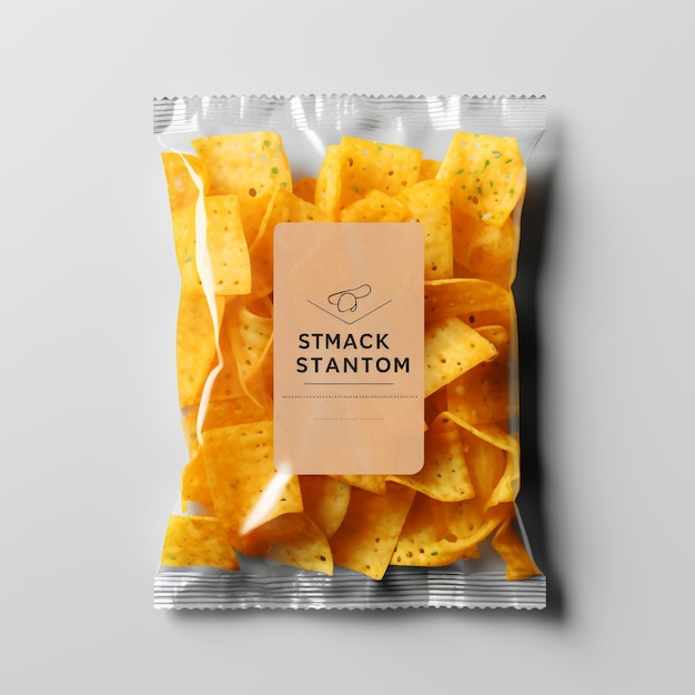 Plastic snack wrap mockup geïsoleerde achtergrond