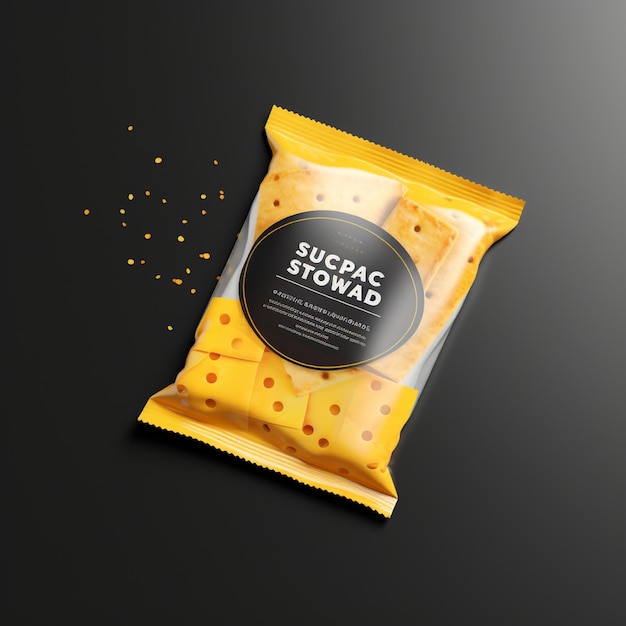 Photo plastic snack wrap mockup isolated background