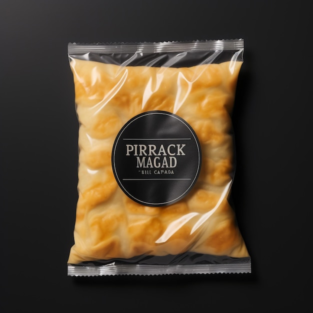 Plastic snack wrap mockup isolated background